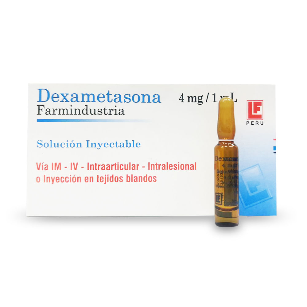 Dexametasona 4 mg/1 ml FI Solución Inyectable por Unidad - Una Ampolla 1 ml