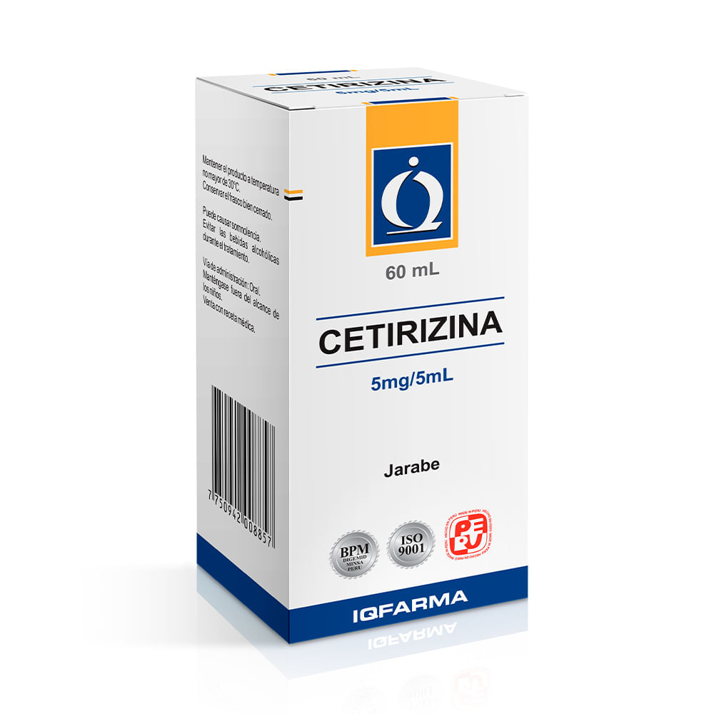 Cetirizina 5 mg/5 ml IQ Jarabe - Frasco 60 ml