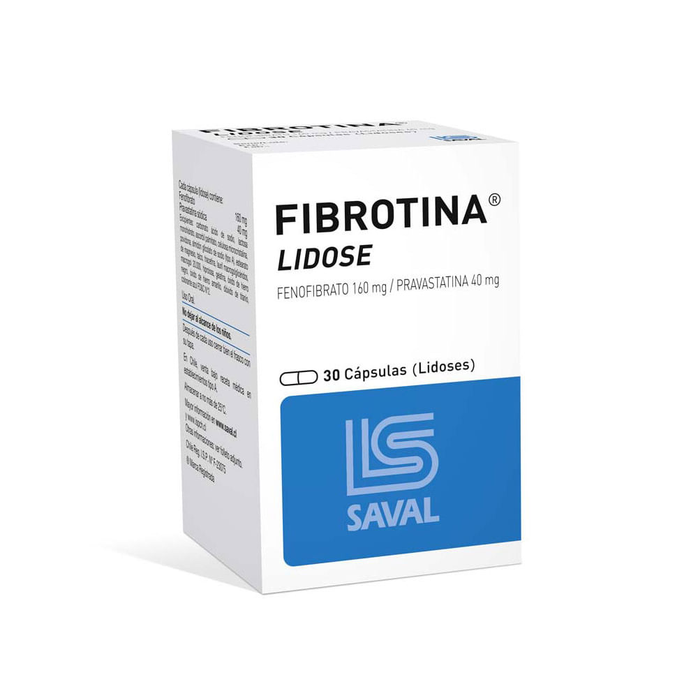 Fibrotina Lidose 160 mg + 40 mg Cápsulas - Caja 30 und