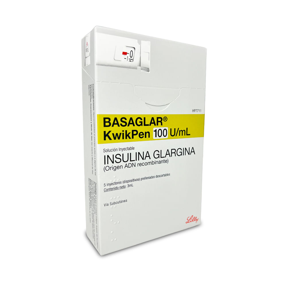 Basaglar KwikPen 100 u/ml Solución Inyectable Inyectores Prellenados- Caja 5 und