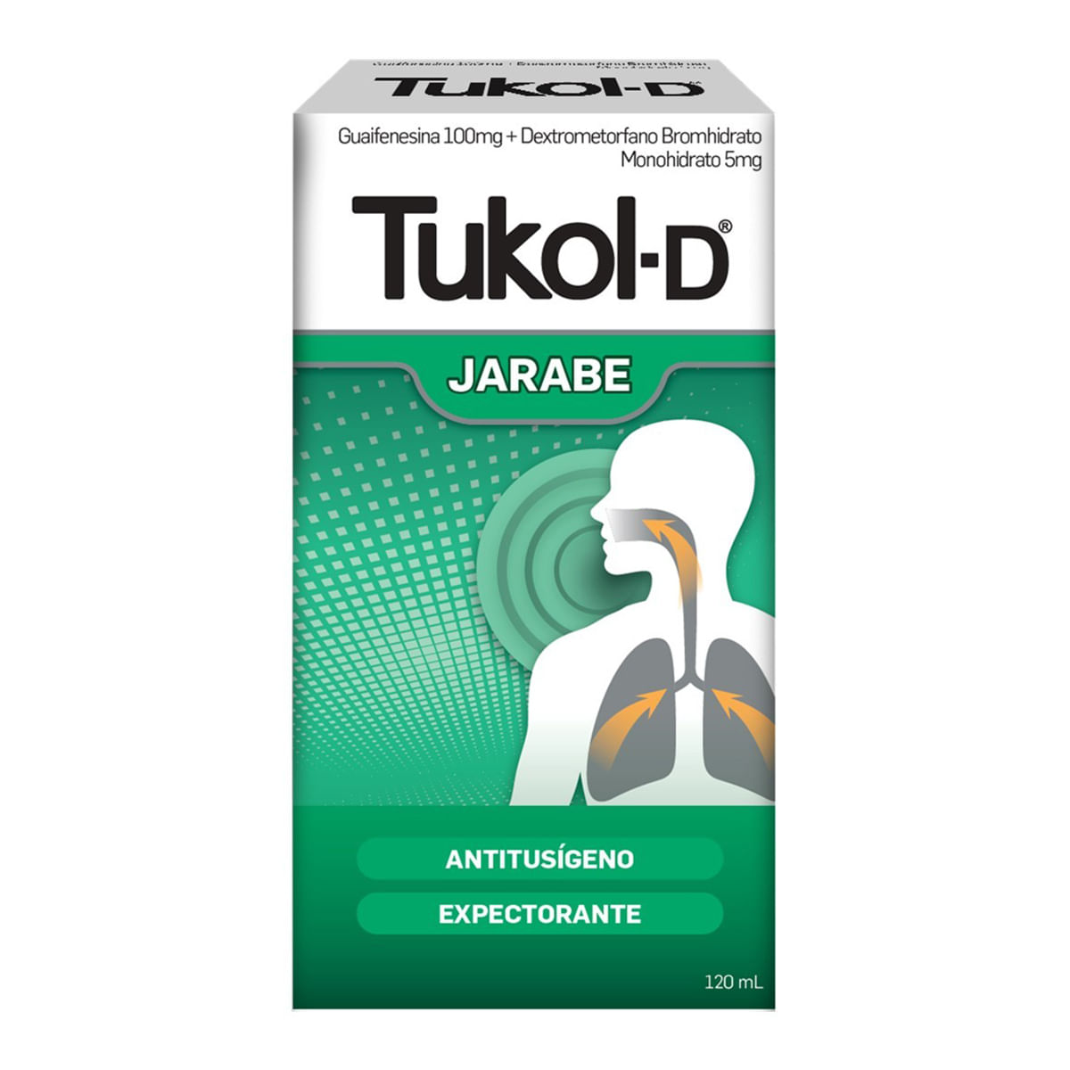 Tukol D 100 mg + 5 mg Jarabe - Frasco 120 ml