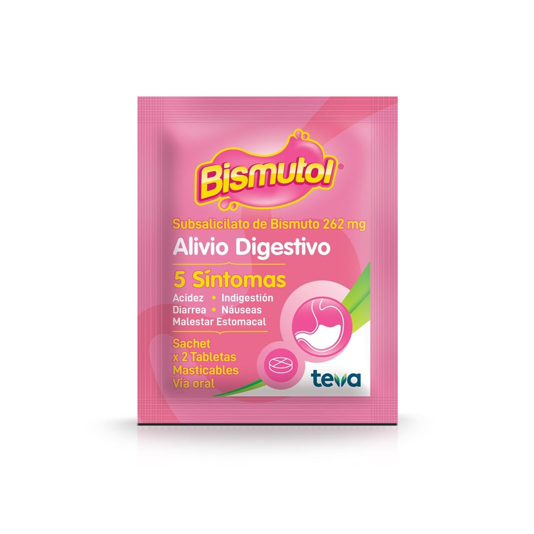 Bismutol 262 mg Tabletas Masticables - Un Sobre 2 tab