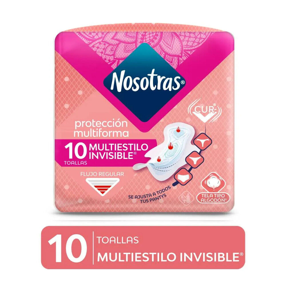 Nosotras Invisible Multiestilo Toallas Higiénicas - Bolsa 10 und