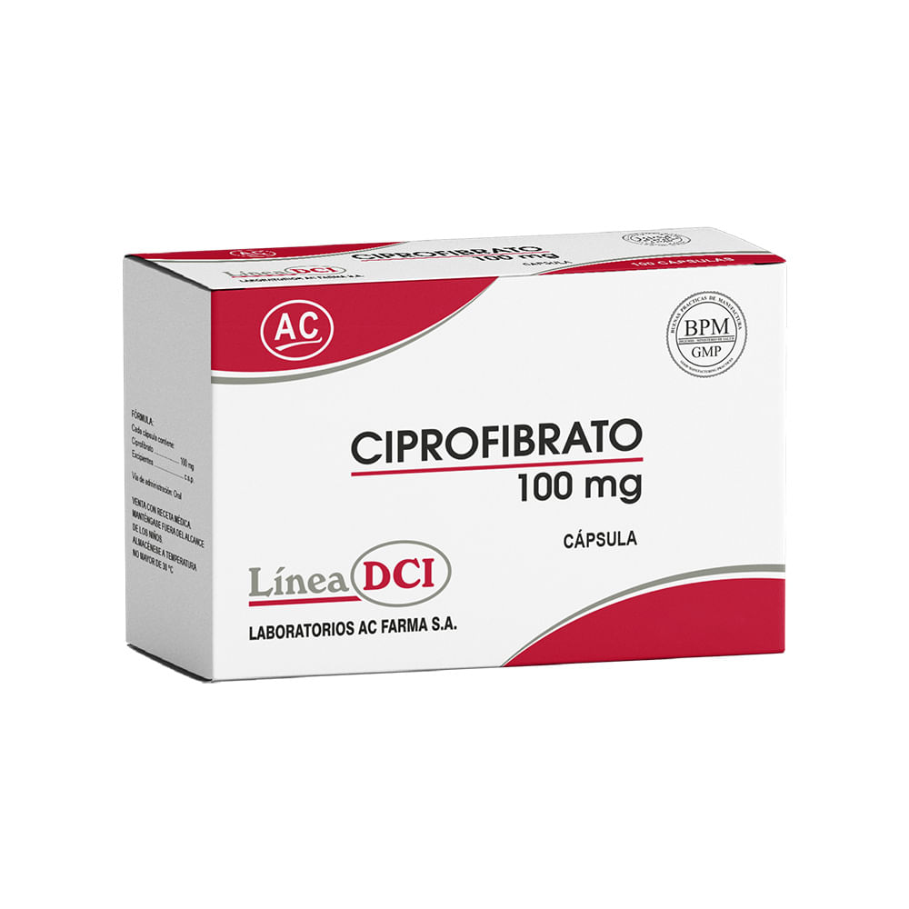 Ciprofibrato 100 mg AC Cápsulas - Blíster 10 und