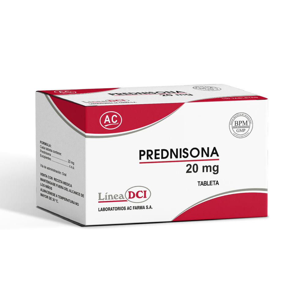 Prednisona 20 mg AC Tabletas - Blíster 10 und