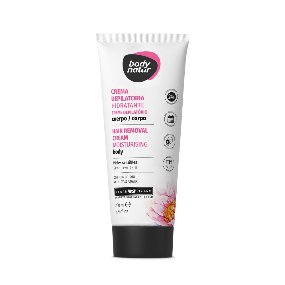 Body Natur Crema Depilatoria Corporal para Pieles Sensibles - Frasco 200 ml