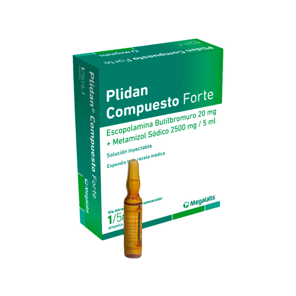 Plidan Compuesto Forte 20 mg + 2500 mg/5 ml Solución Inyectable - Ampolla 5 ml