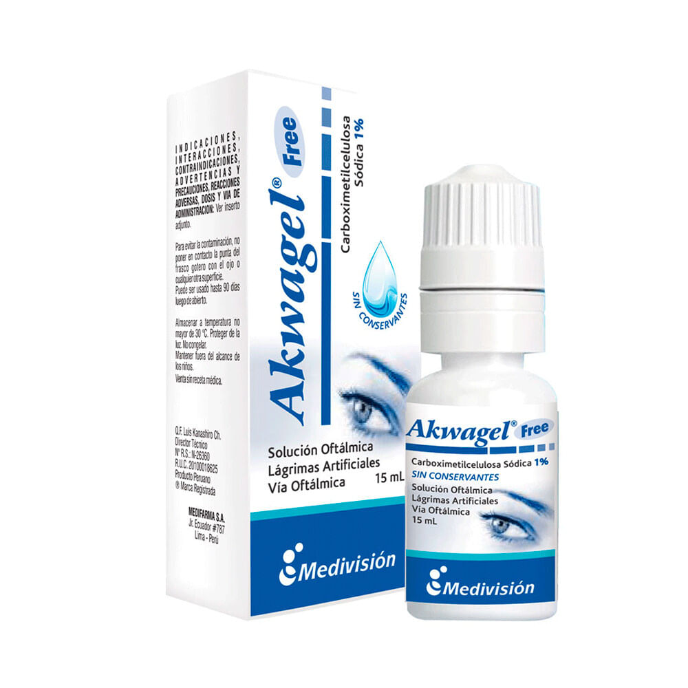 Akwagel Free 1% Solución Oftálmica - Frasco 15 ml