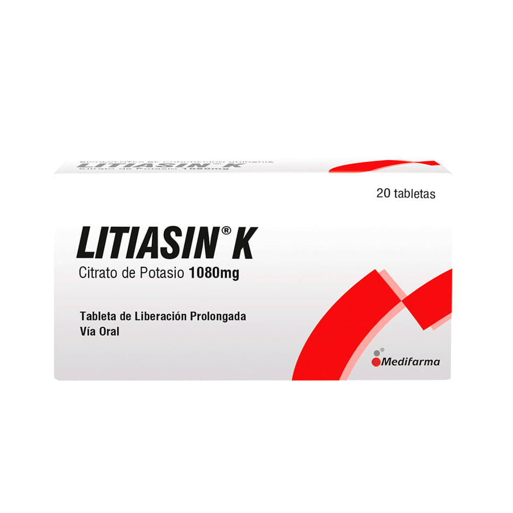 Litiasin K 1080 mg Tabletas de Liberación Prolongada - Caja 20 und