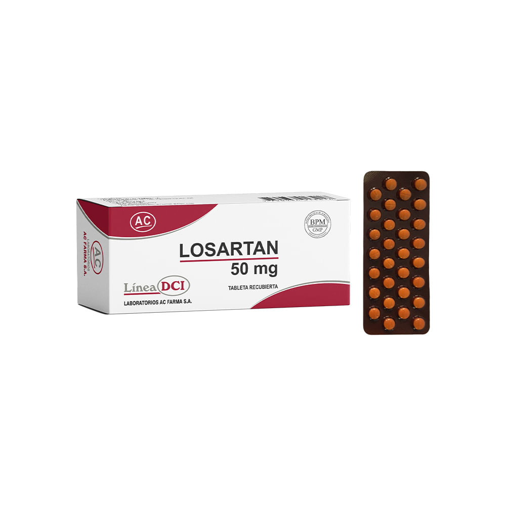 Losartán 50 mg AC Tabletas Recubiertas - Blíster 30 und
