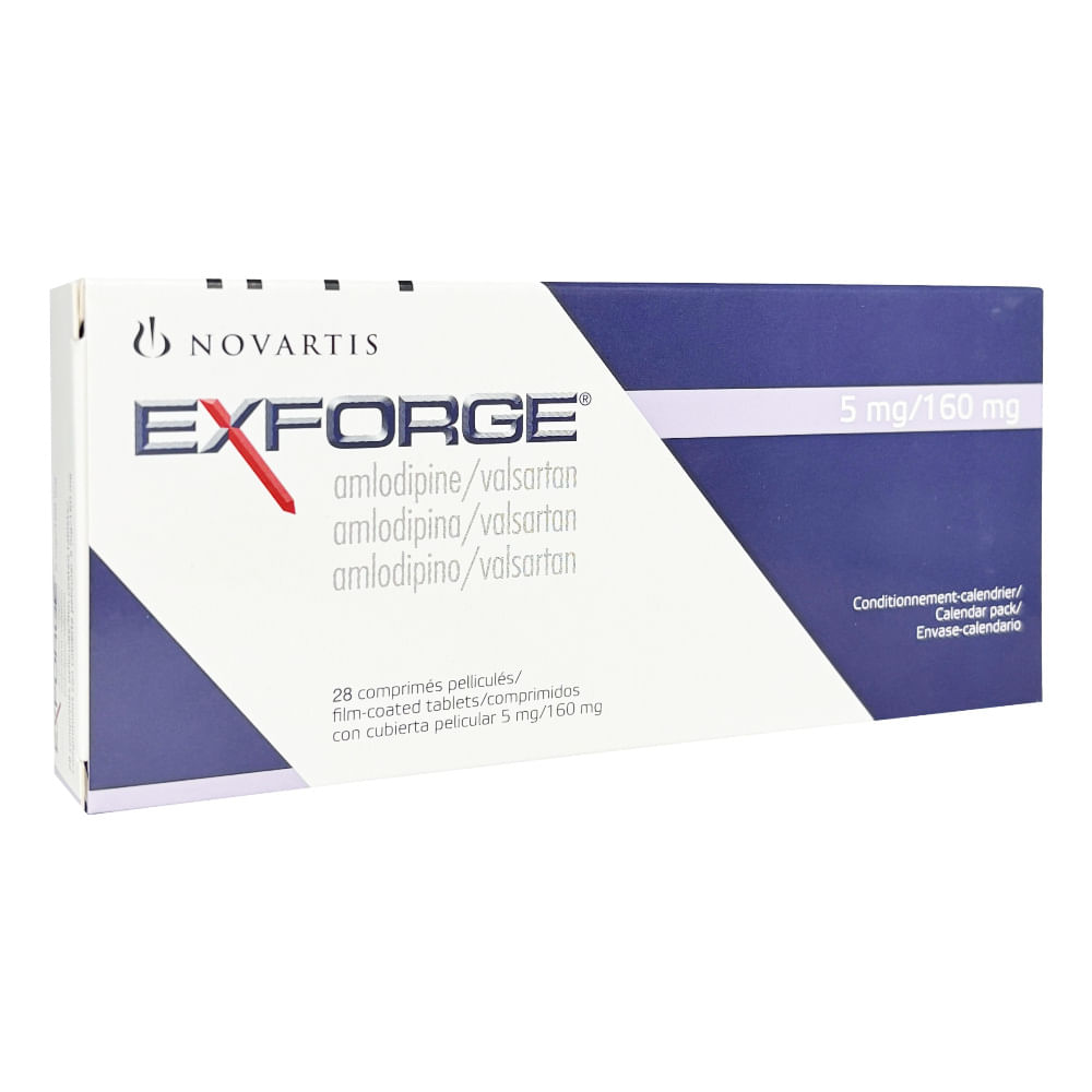 Exforge 5 mg+ 160 mg Comprimidos Recubiertos - Caja 28 und