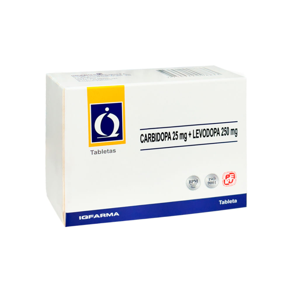 Carbidopa 25 mg + Levodopa 250 mg IQ Tabletas - Blíster 10 und