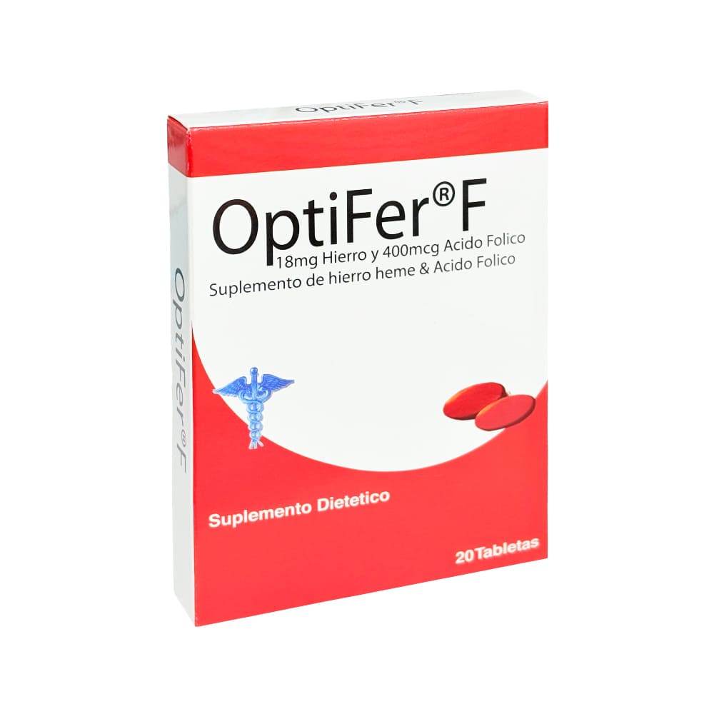 Optifer F 18 mg + 400 mcg Tabletas - Caja 20 und