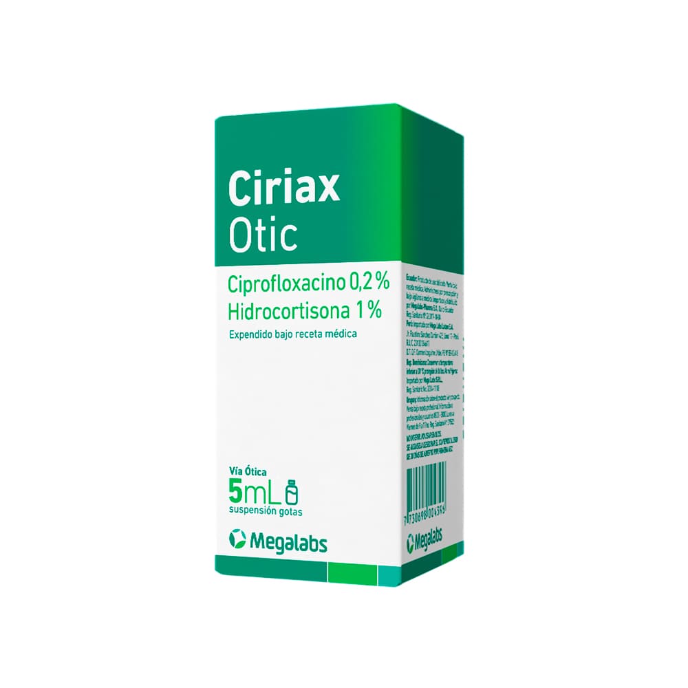 Ciriax Otic 0.2% + 1% Suspensión Gotas - Frasco 5 ml