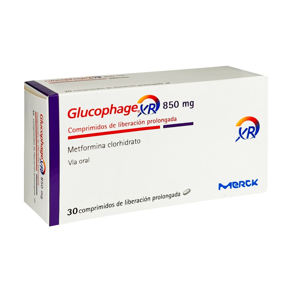 Glucophage XR 850 mg Comprimidos de Liberación Prolongada - Caja 30 und