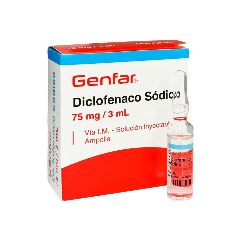 Diclofenaco Sódico 75 mg/3 ml GF Solución Inyectable - Ampolla 3 ml