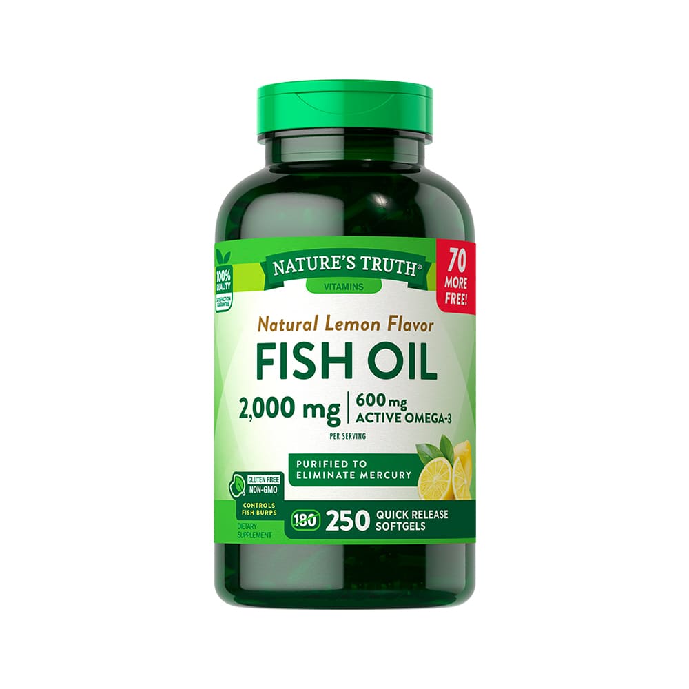 Nature's Truth Fish Oil Natural 2000 mg Cápsulas Blandas - Frasco 250 und
