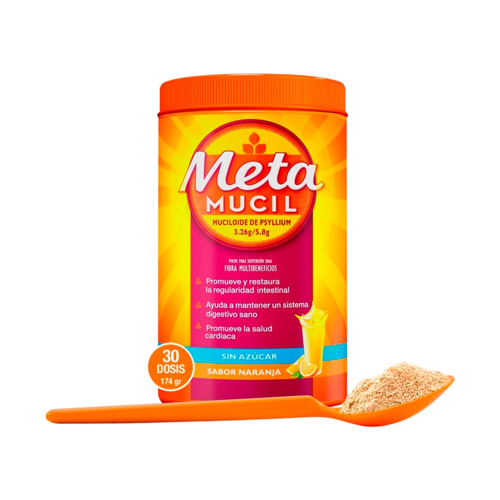 Metamucil 3.6 g/5.8 g Sabor Naranja - Pote 174 g