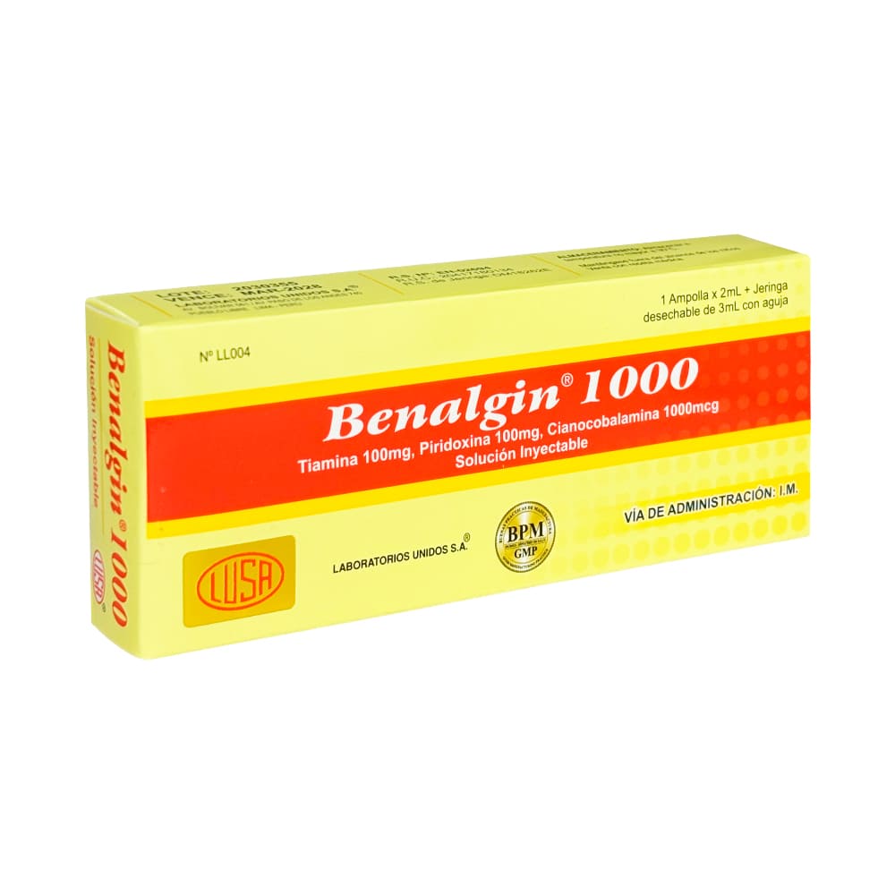 Benalgin 1000 Solución Inyectable + Jeringa Desechable - Caja 1 kit