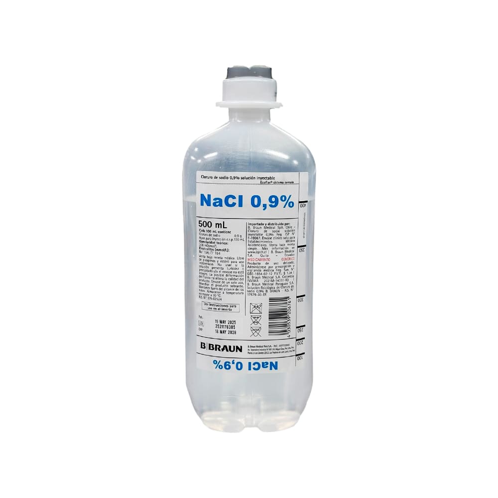 Cloruro de Sodio 0.9% BB Solución Inyectable - Frasco 500 ml