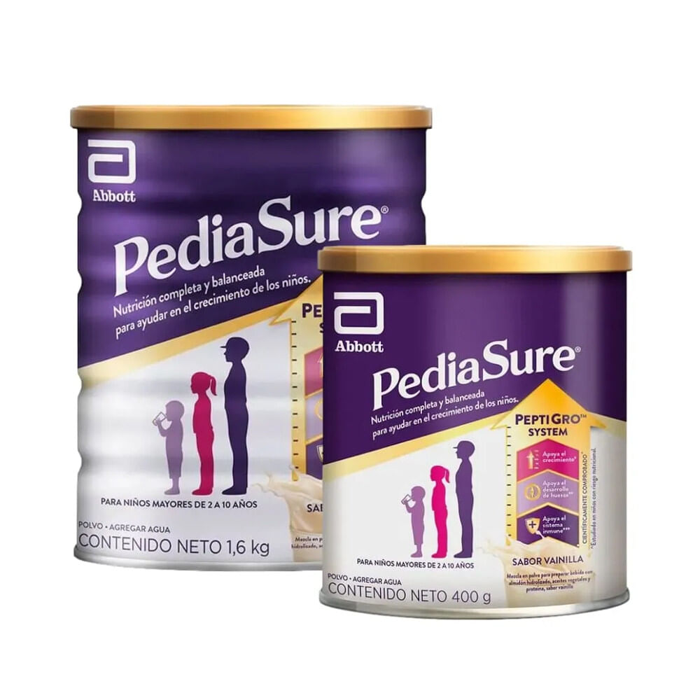Pack Pediasure Peptigro en Polvo Sabor Vainilla Lata 1.6 kg + Lata 400 g