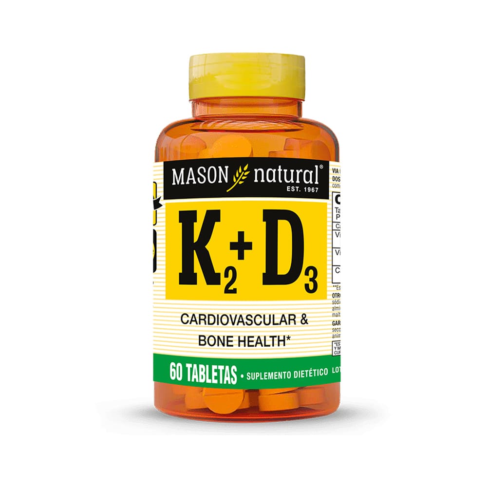Mason Vitamina K2 + D3 Tabletas - Frasco 60 und