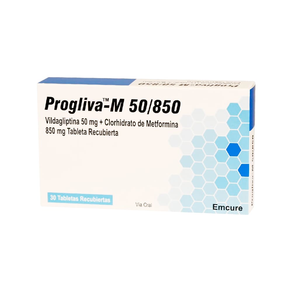 Progliva M 50 mg + 850 mg Tabletas Recubiertas - Caja 30 und
