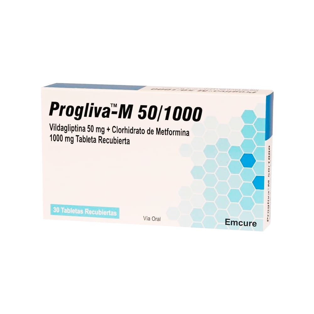 Progliva M 50 mg + 1000 mg Tabletas Recubiertas - Caja 30 und