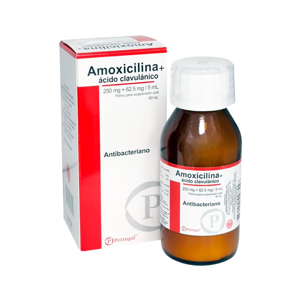 Amoxicilina 250 mg + Ácido Clavulánico 62.5 mg/5 ml PT Polvo para Suspensión Oral - Frasco 60 ml