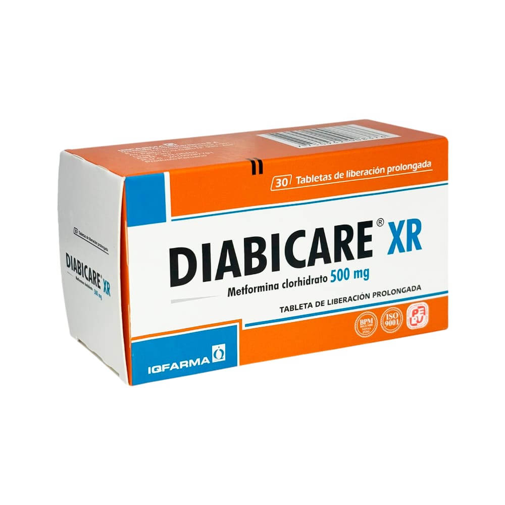 Diabicare XR 500 mg Tabletas de Liberación Prolongada - Caja 30 und