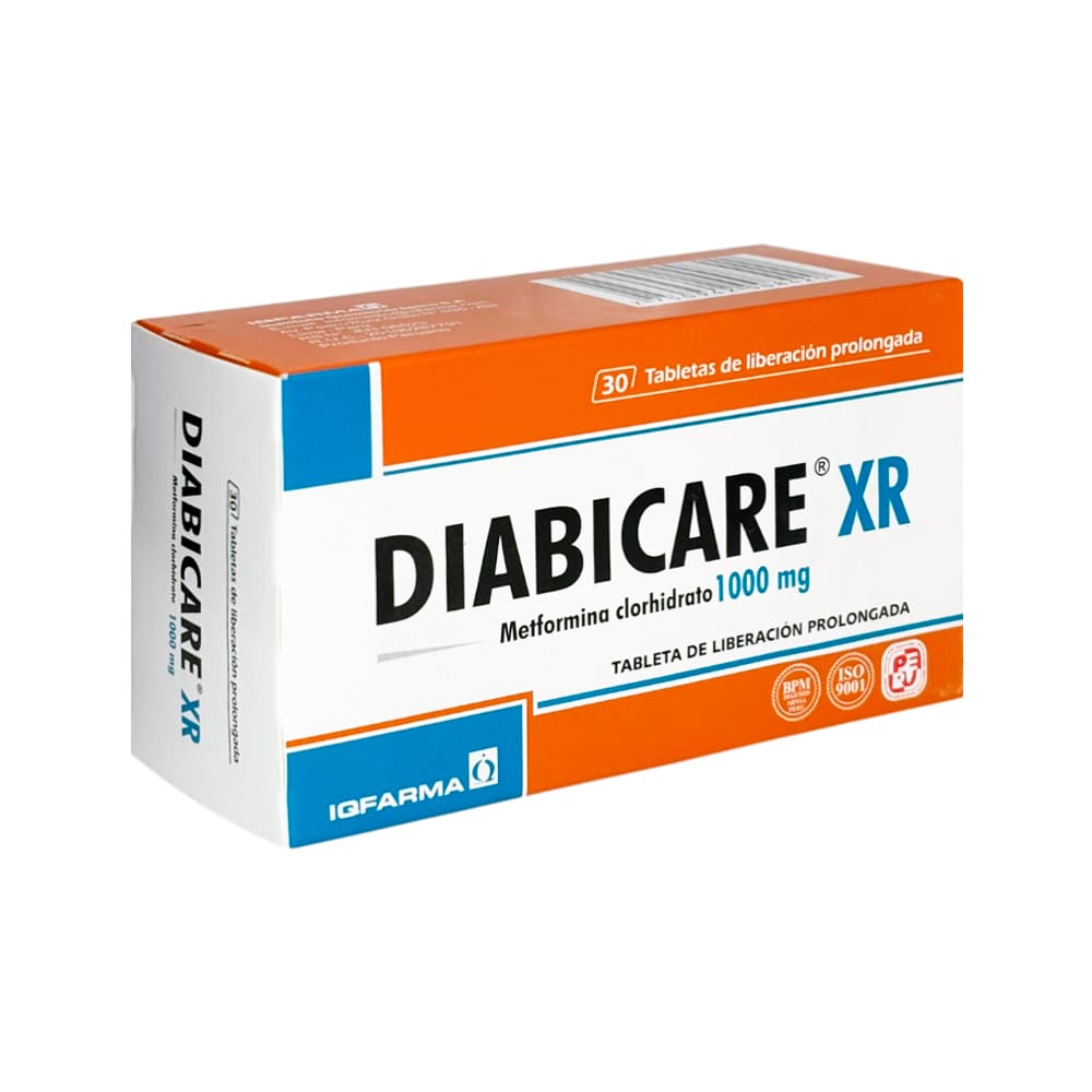 Diabicare XR 1000 mg Tabletas de Liberación Prolongada - Caja 30 und