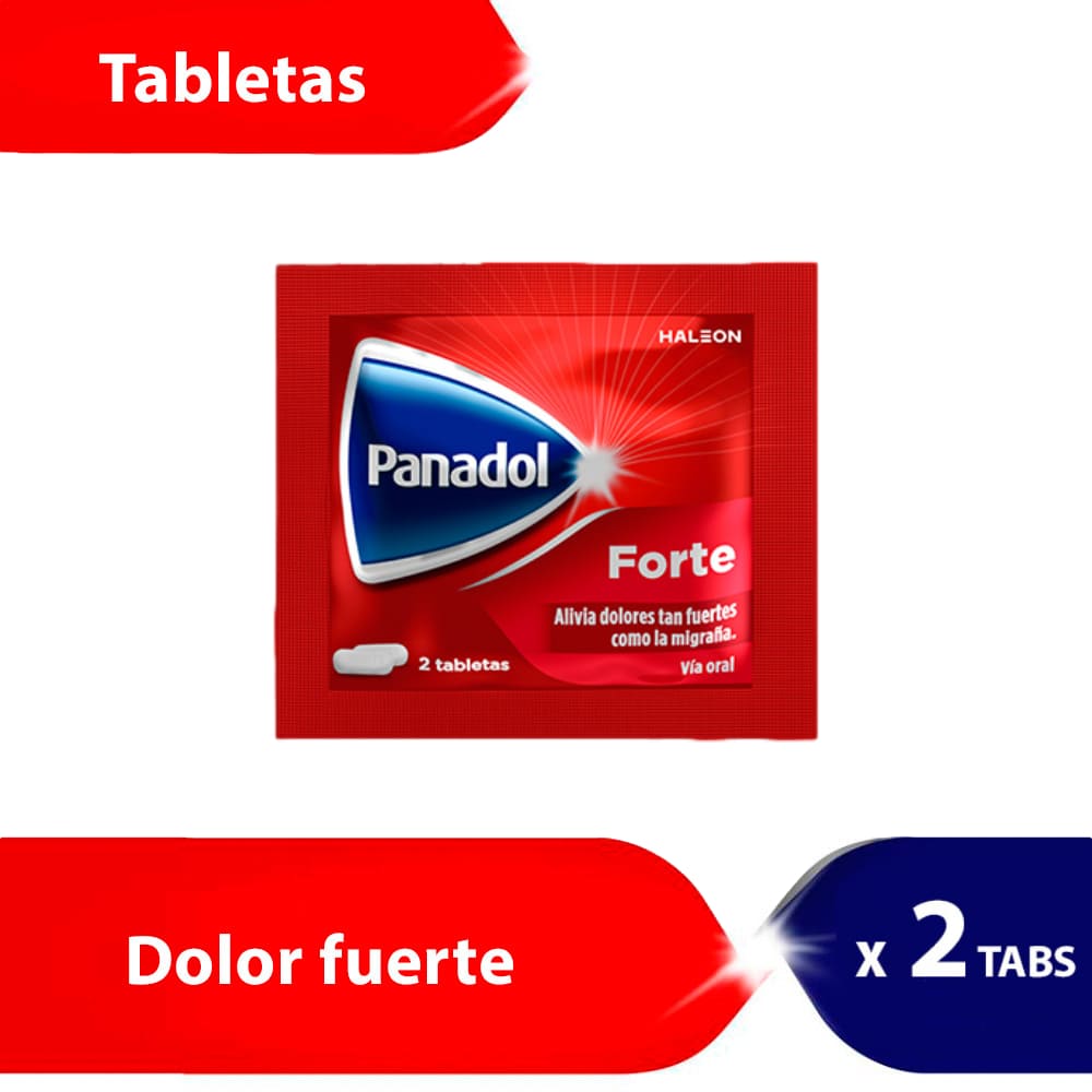 Panadol Forte 500 mg + 65 mg Tabletas - Sobre 2 und