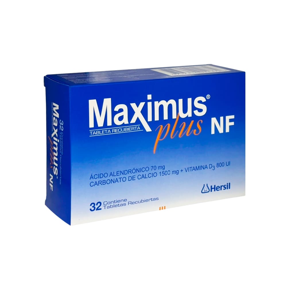 Maximus Plus NF 70 mg + 1500 mg + 800 UI Tabletas Recubiertas - Caja 32 und