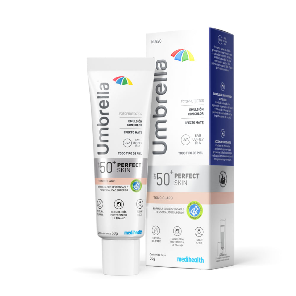 Umbrella Perfect Skin Protector Solar SPF50 Tono Claro - Frasco 50 g