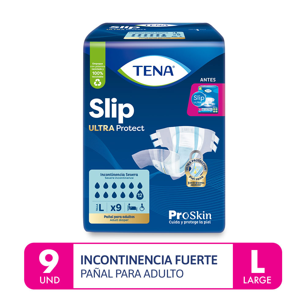 Tena Slip Ultra Pañal para Adultos Talla L - Bolsa 9 und