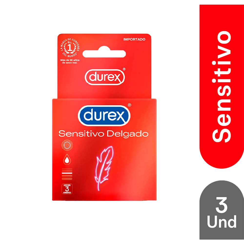 Durex Sensitivo Delgado Preservativos - Caja 3 und