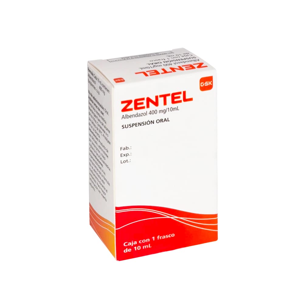 Zentel 400 mg/10 ml Suspensión Oral - Frasco 10 ml