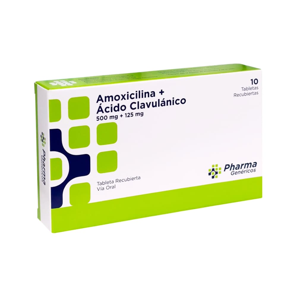 Amoxicilina 500 mg + Ácido Clavulánico 125 mg PH Tabletas Recubiertas - Caja 10 und