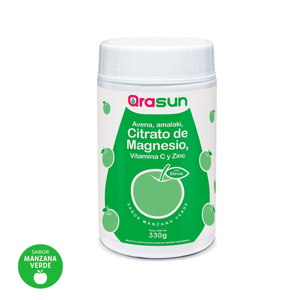 Qrasun Citrato de Magnesio + Vit C + Zinc Mezcla en Polvo - Frasco 330 g