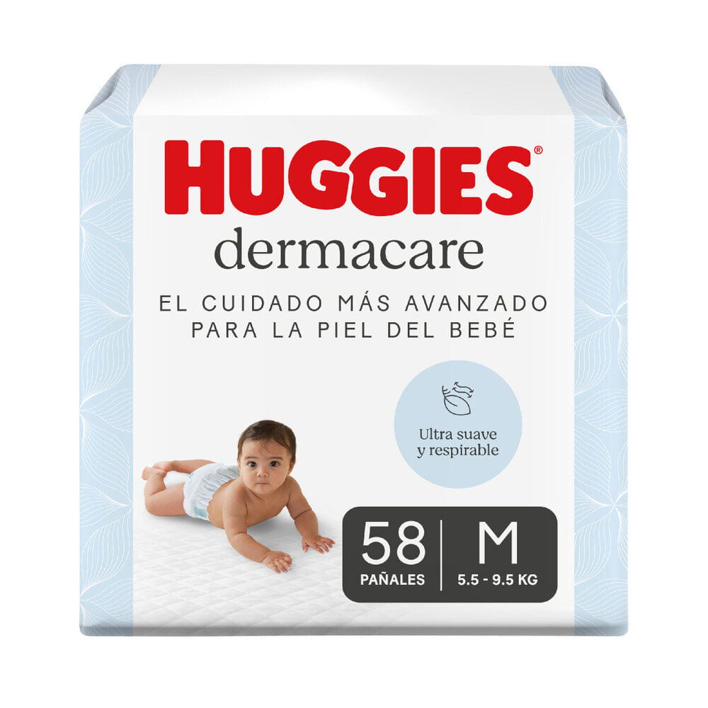 Huggies Dermacare Pañales para Bebé Talla M - Bolsa 58 und