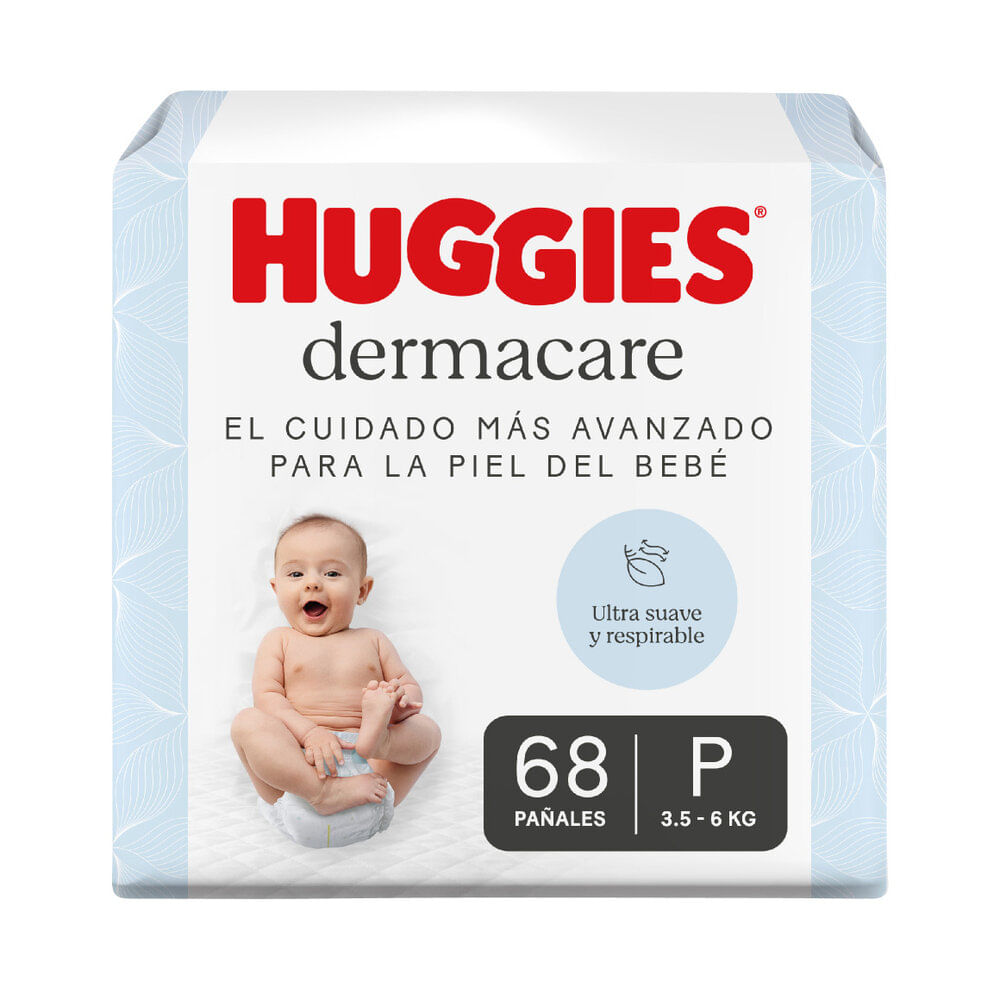 Huggies Dermacare Pañales para Bebé Talla P - Bolsa 68 und