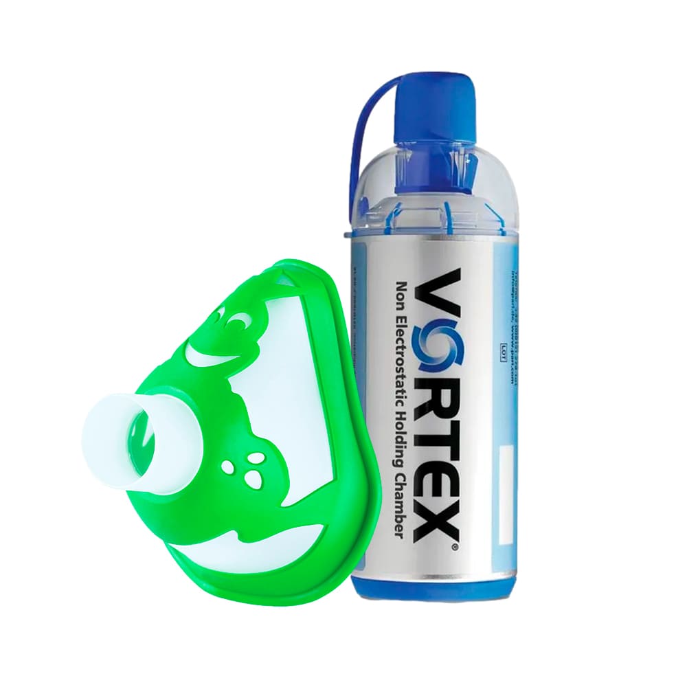 Pack Vortex Aerocámara Espaciadora + Mascarilla Infantil (3 años) - Pack 2 und