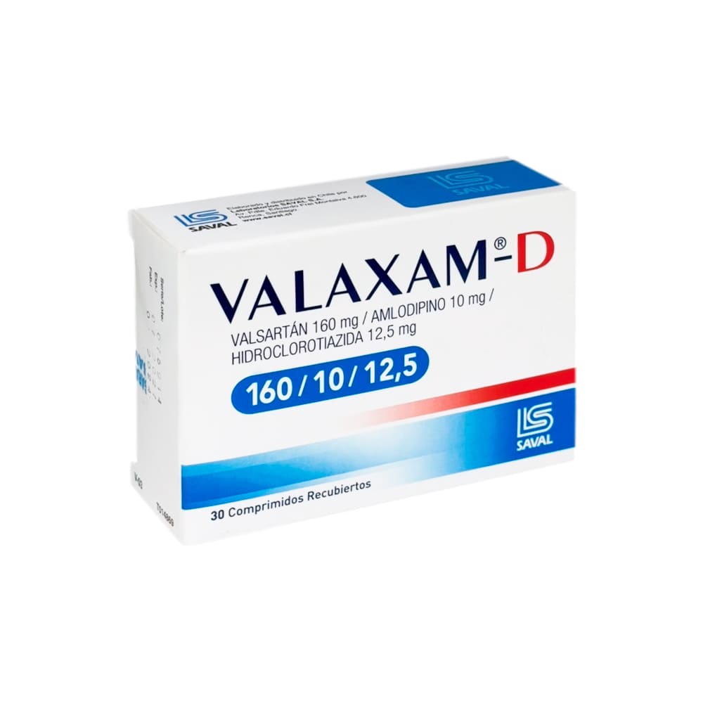 Valaxam D 160 mg + 10 mg + 12.5 mg Comprimidos - Caja 30 und