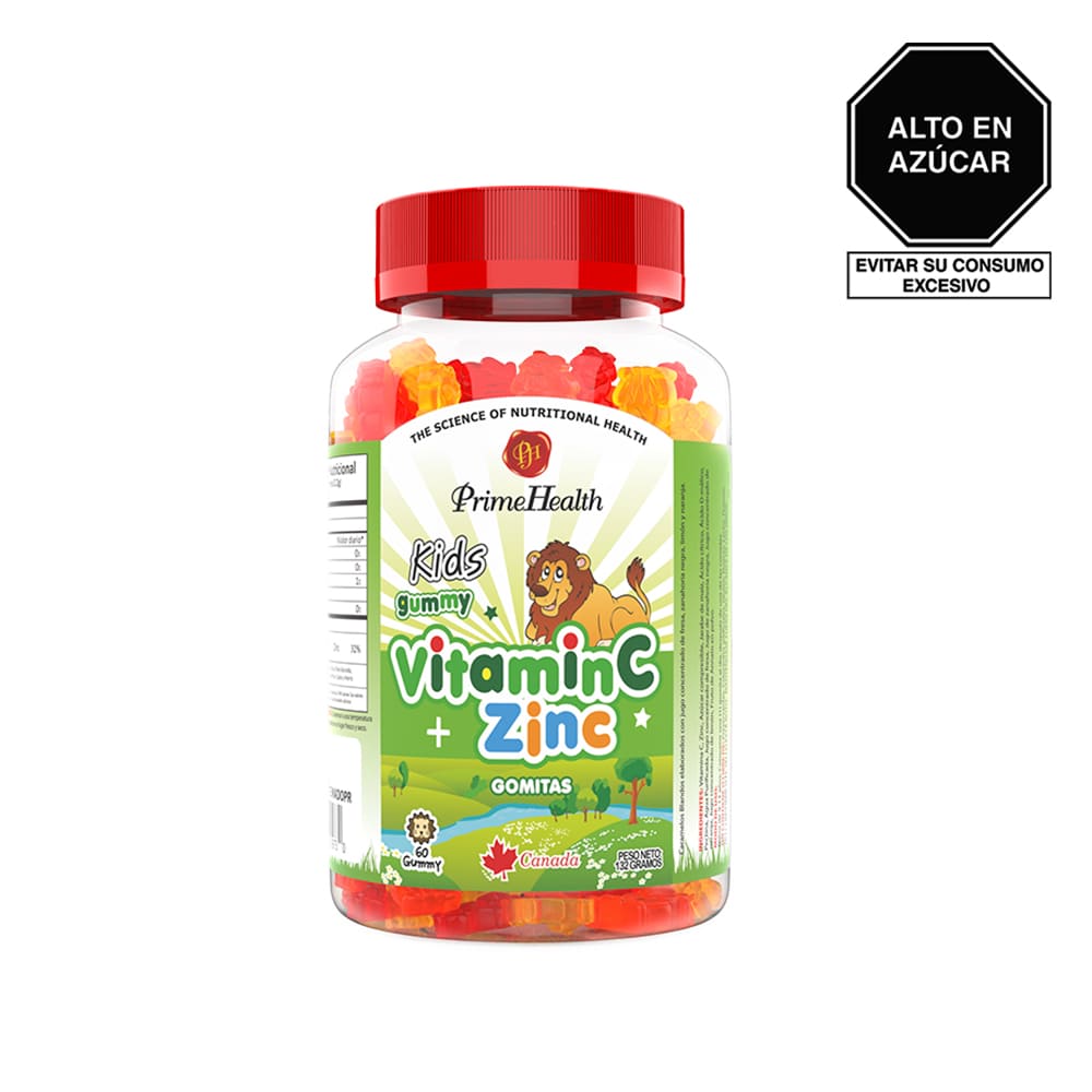 Prime Health Kids Vitamin C + Zinc Gomitas - Frasco 60 und