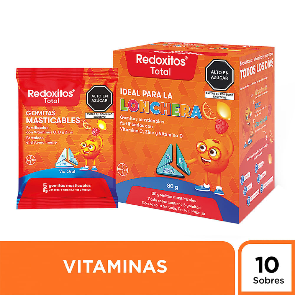 Redoxitos Total Gomitas Sobres - Caja 10 und