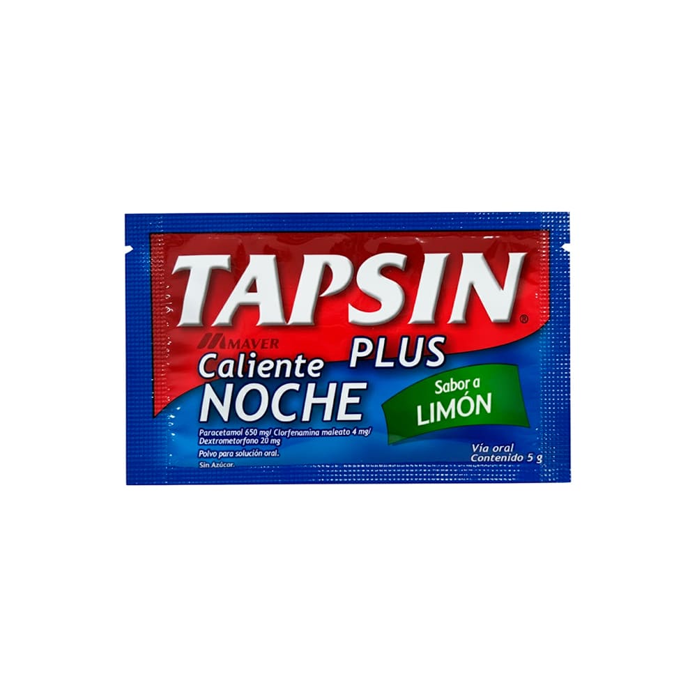 Tapsin Plus Caliente Noche 650 mg + 4 mg + 20 mg Polvo para Solución Oral - Sobre 5 g