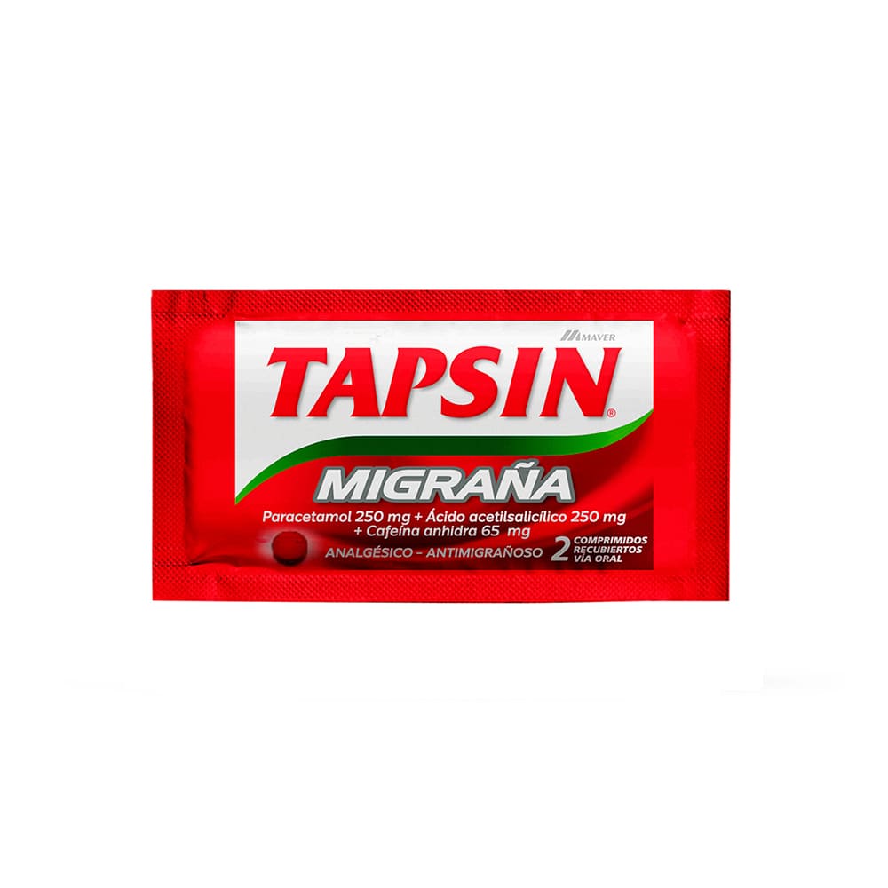 Tapsin Migraña 250 mg + 250 mg + 65 mg - Sobre 2 und