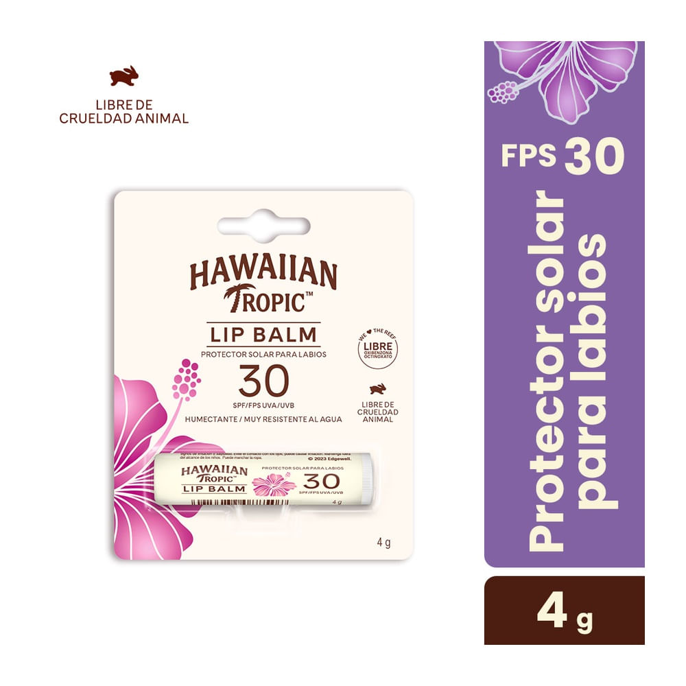 Hawaiian Tropic Lip Balm Protector Solar para Labios SPF30 - Barra 4 g