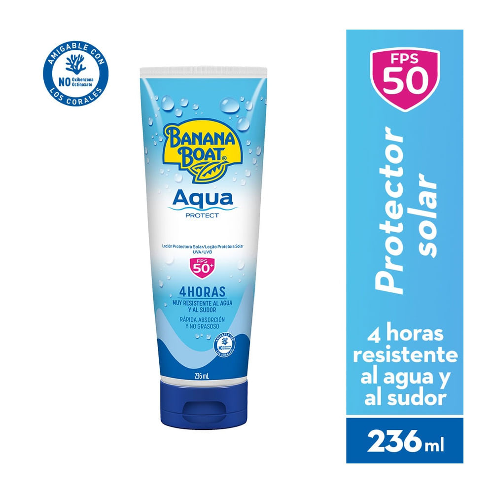 Banana Boat Aqua Protect Protector Solar FPS50+ - Frasco 236 ml