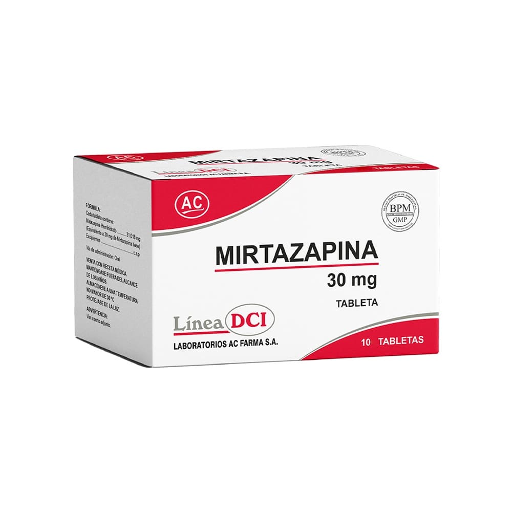 Mirtazapina 30 mg AC Tabletas - Blíster 10 und